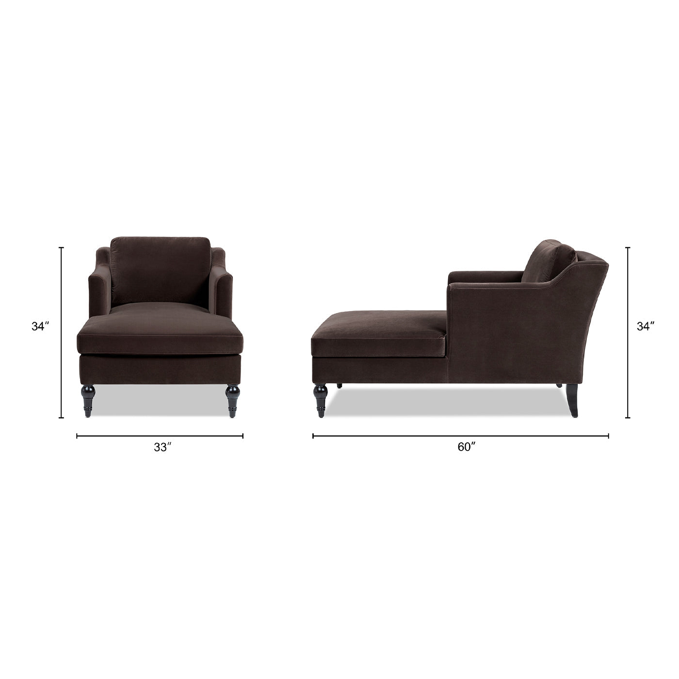 Josephine 60" Upholstered Chaise Lounge, Deep