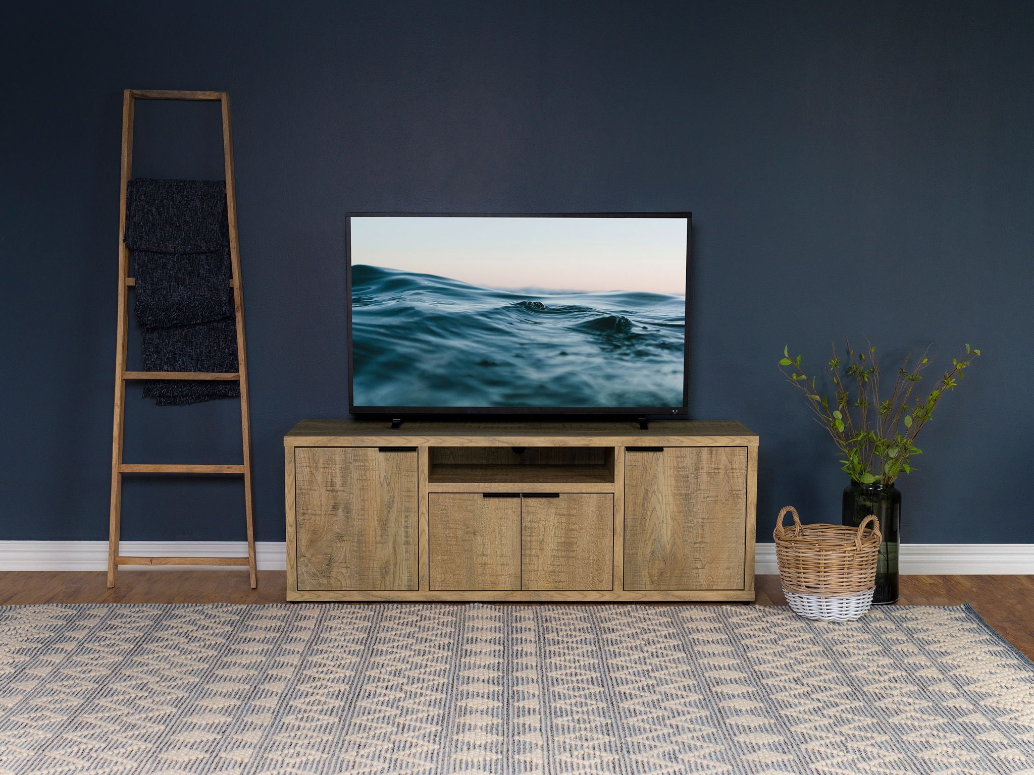 Tabby 4-door Engineered Wood 60-inch TV Stand Mango