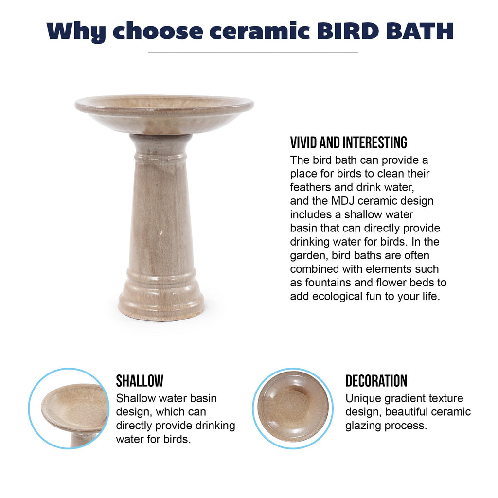 Ceramic Bird Bath for Outdoor Garden