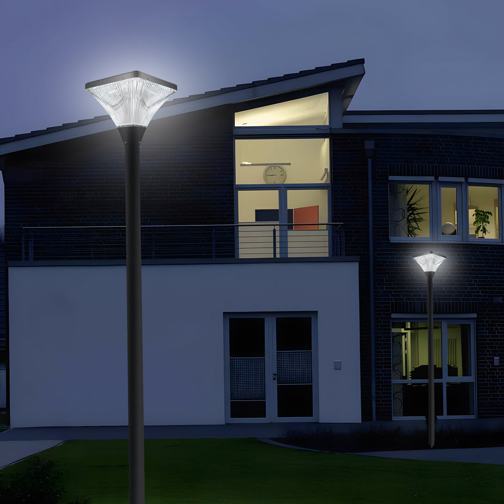 15" Black Outdoor Post Light - LED with Remote Control