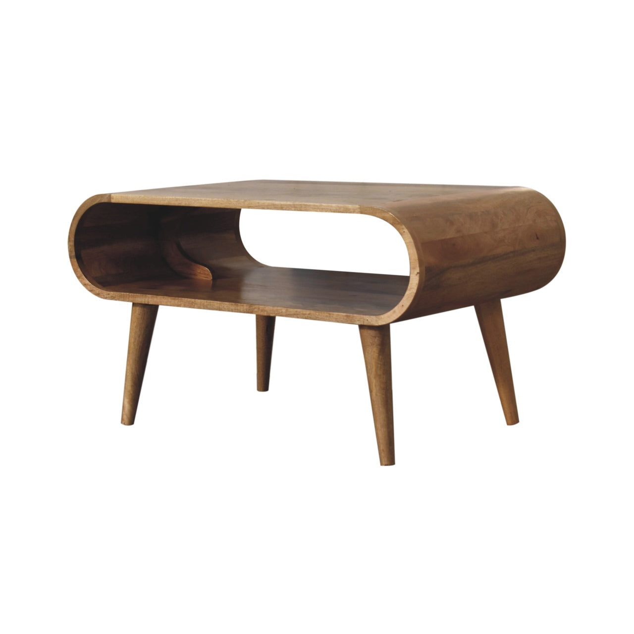 Solid Wood Open Oak-ish Coffee Table, Nordic Legs