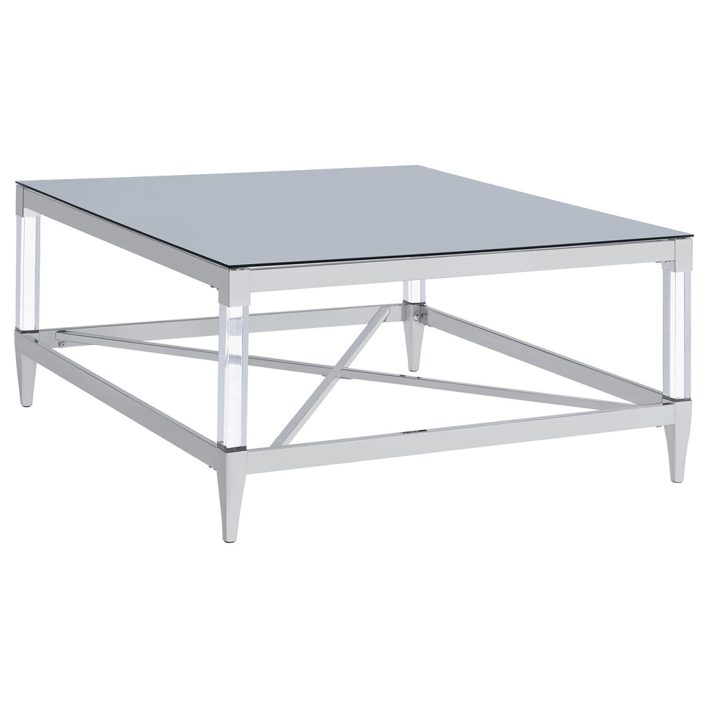 Lindley 2-piece Square Coffee and End Table Set Chrome