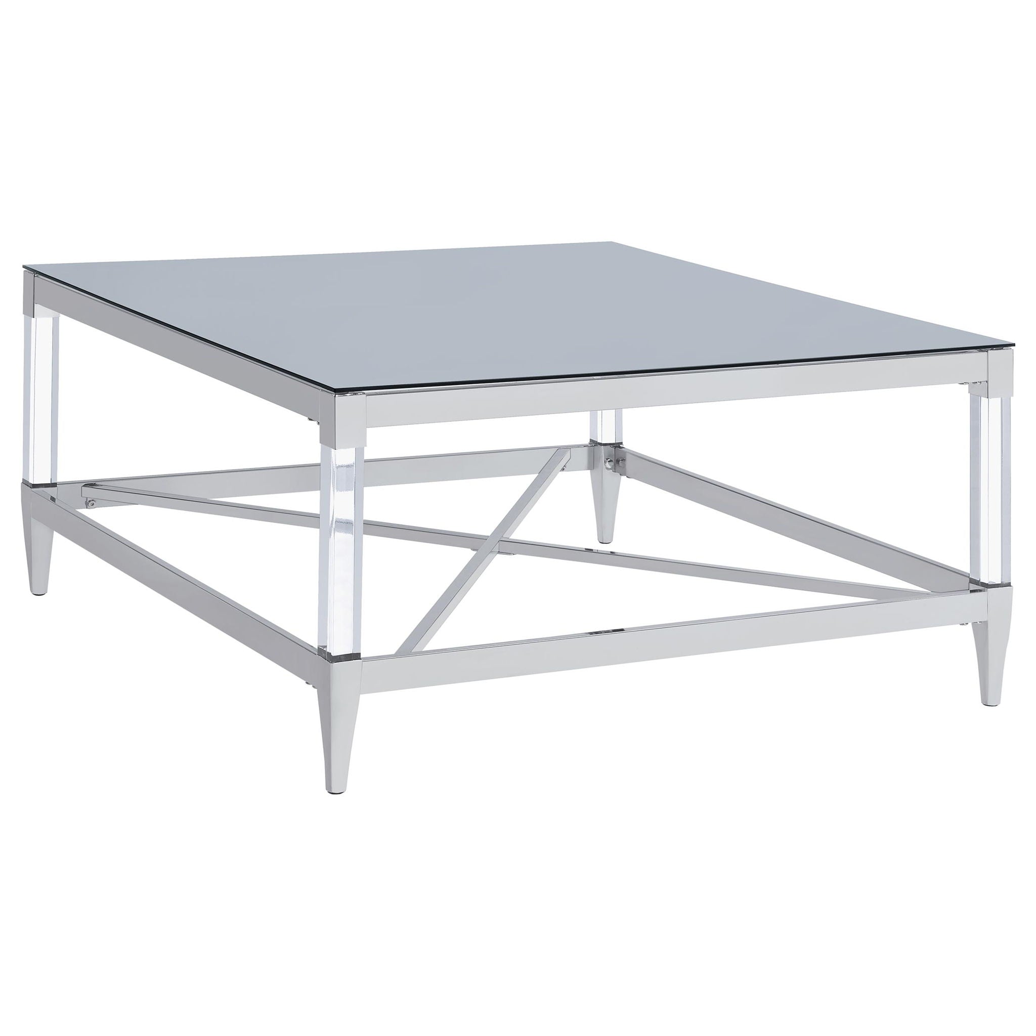 Lindley 2-piece Square Coffee and End Table Set Chrome