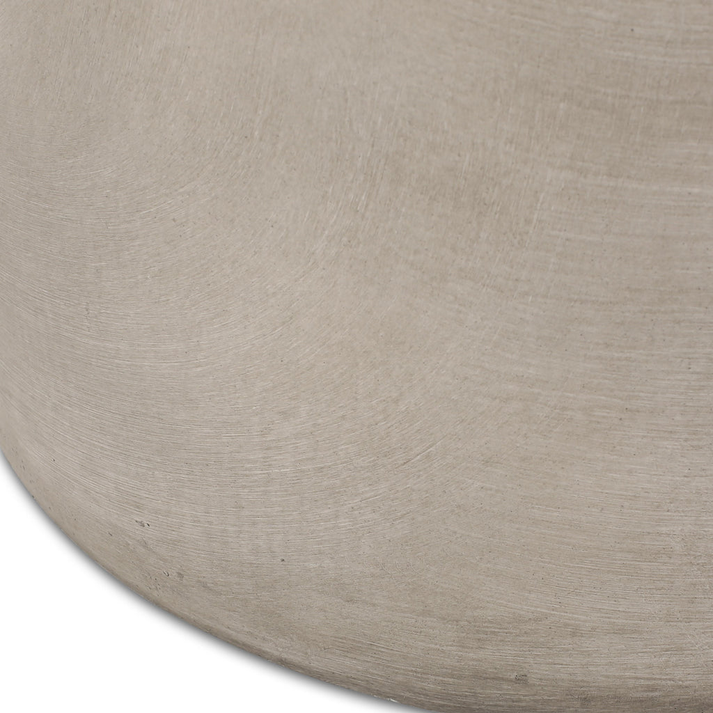 Outdoor Lightweight Concrete Side Table, Light Gray