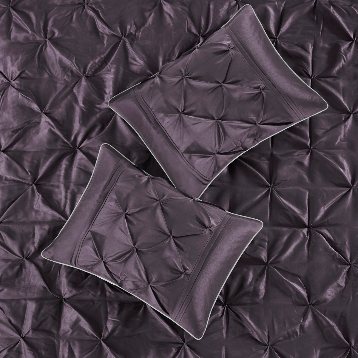 7 Piece Tufted Comforter Set Plum Full