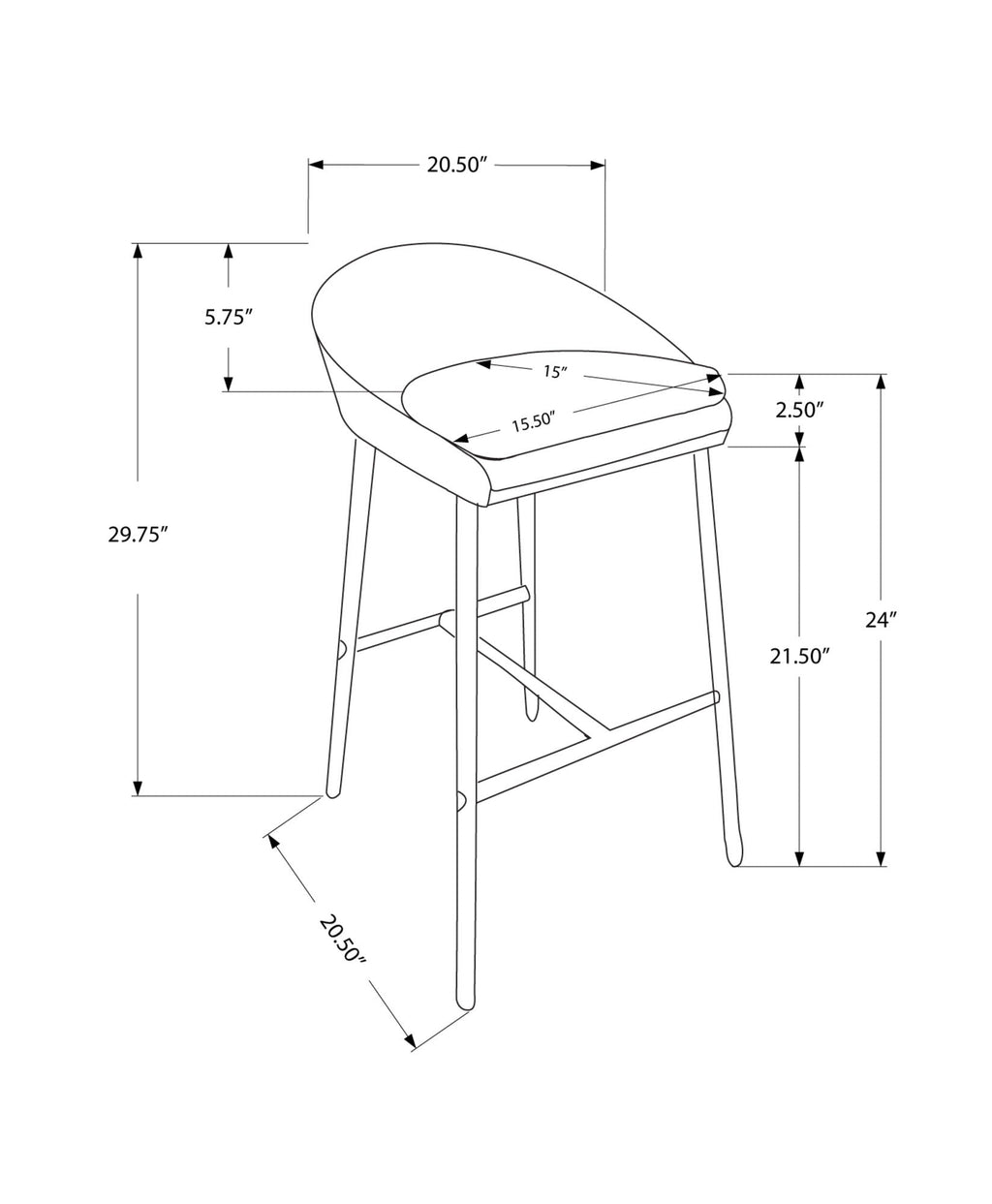 Swivel Stool Bar Height, Contemporary & Modern (Set of 2)
