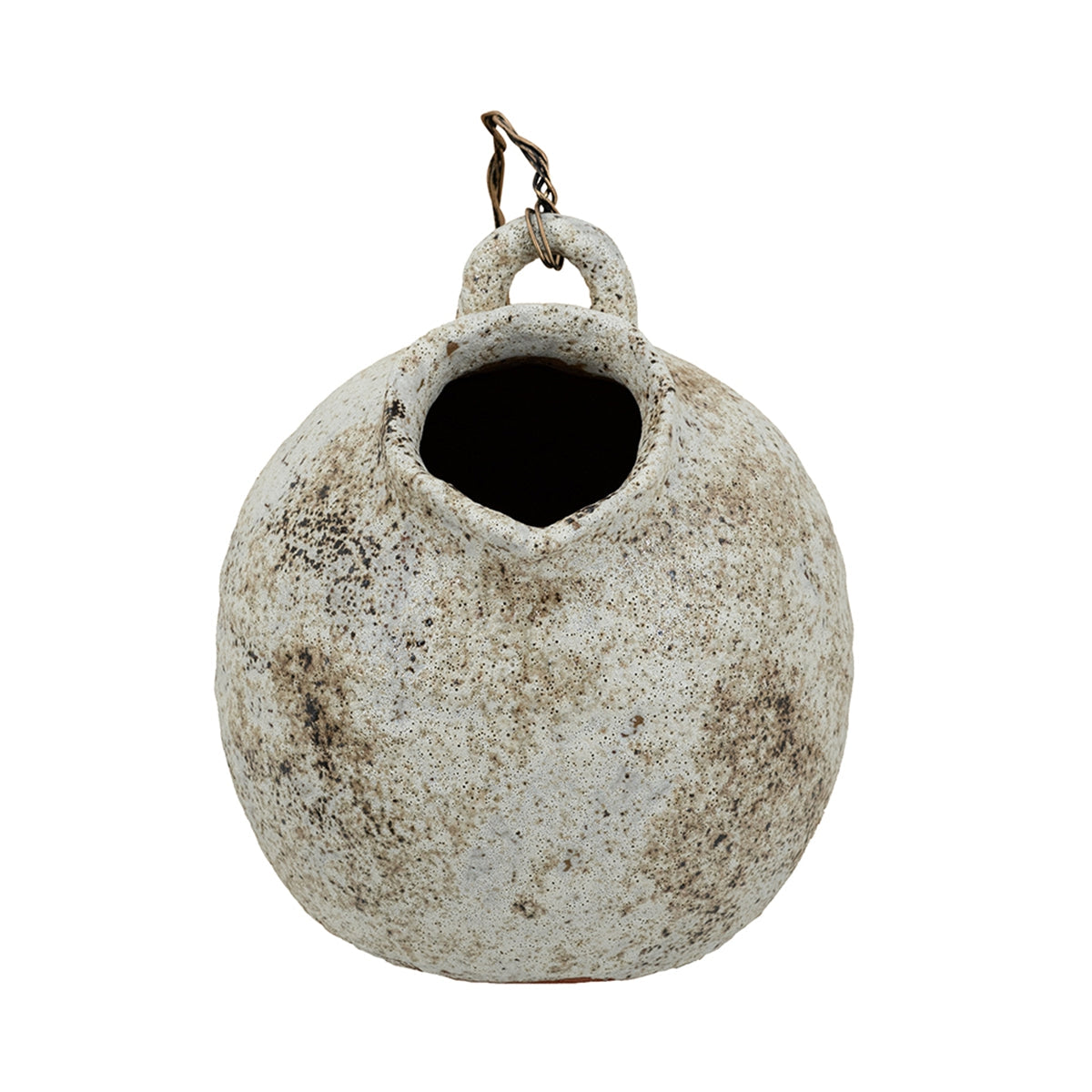 9.8x8.3x10.3" Hand-Pulled Decorative Ceramic Jug with Worn Finish