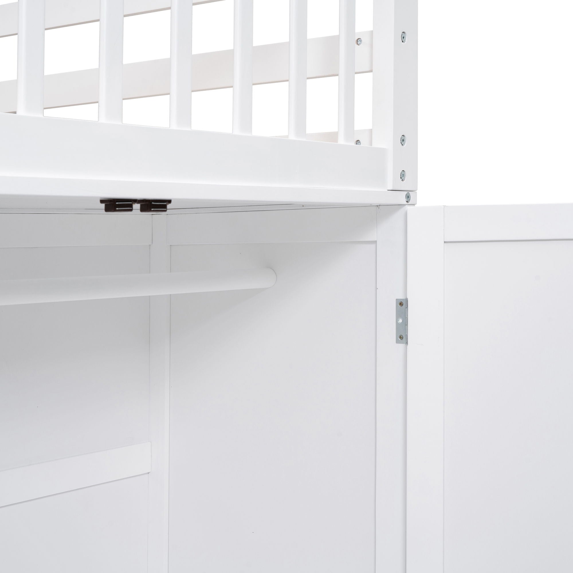 L Shaped Bunk Bed With 3 Drawers, Portable Desk And Wardrobe