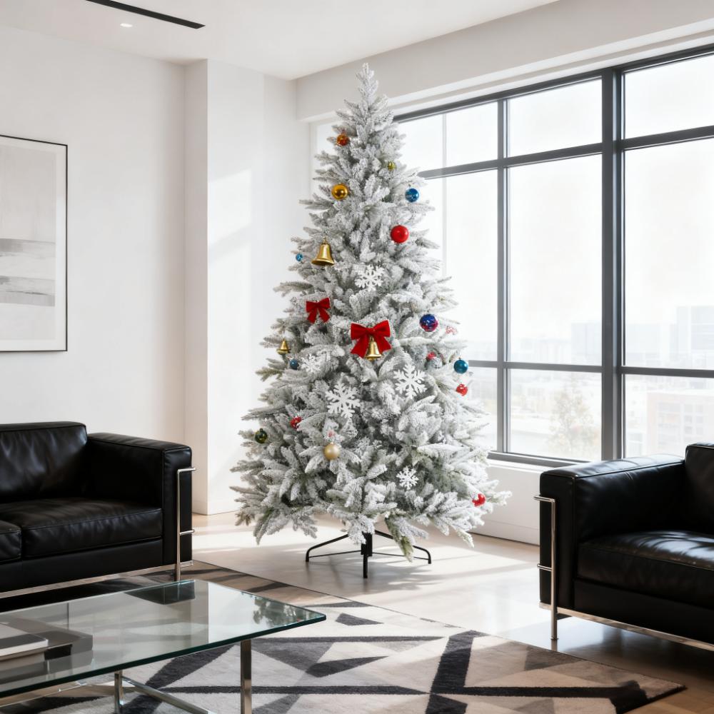 Artificial Flocked Christmas Tree with Snow Tips