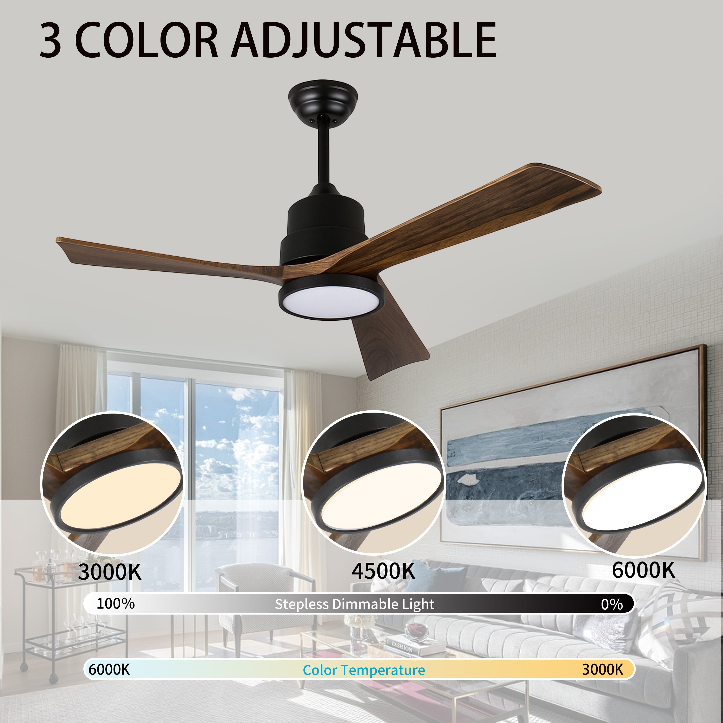 42-Inch Ceiling Fan with Light for Bedroom