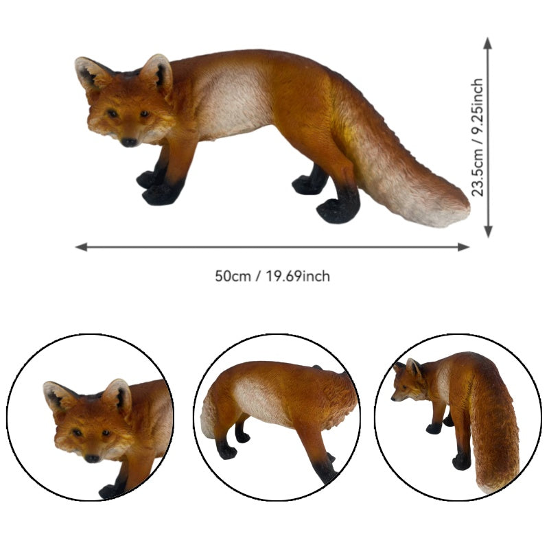 19.69" Long Realistic Red Fox Statue