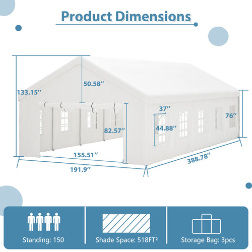 16x32FT Party Tent Heavy Duty Large Wedding Event Shelters