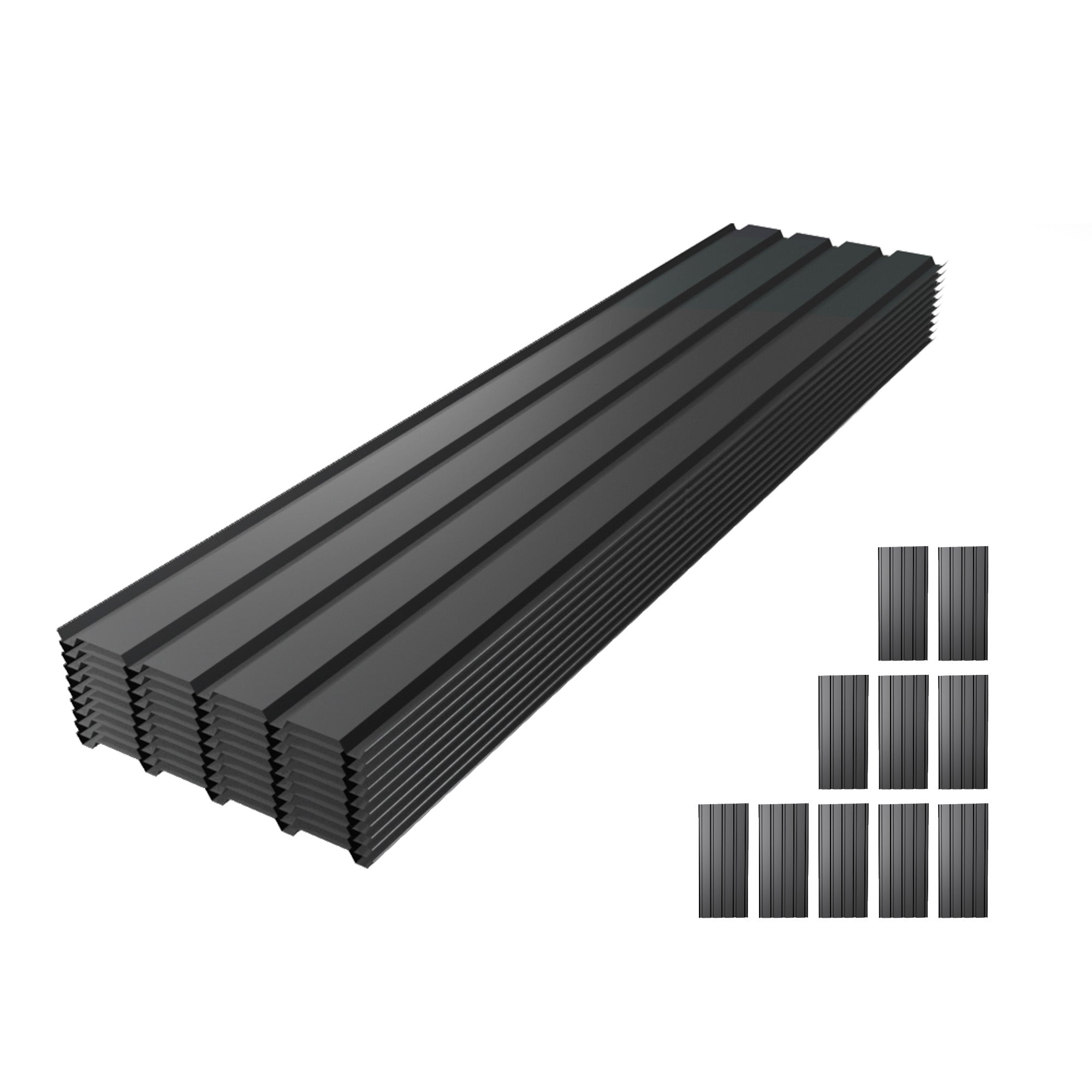 72.8IN Galvanized Metal Roof Panels - 10 PCS
