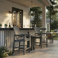 HDPE Bar Height Adirondack Chair with Cup Holder - Gray