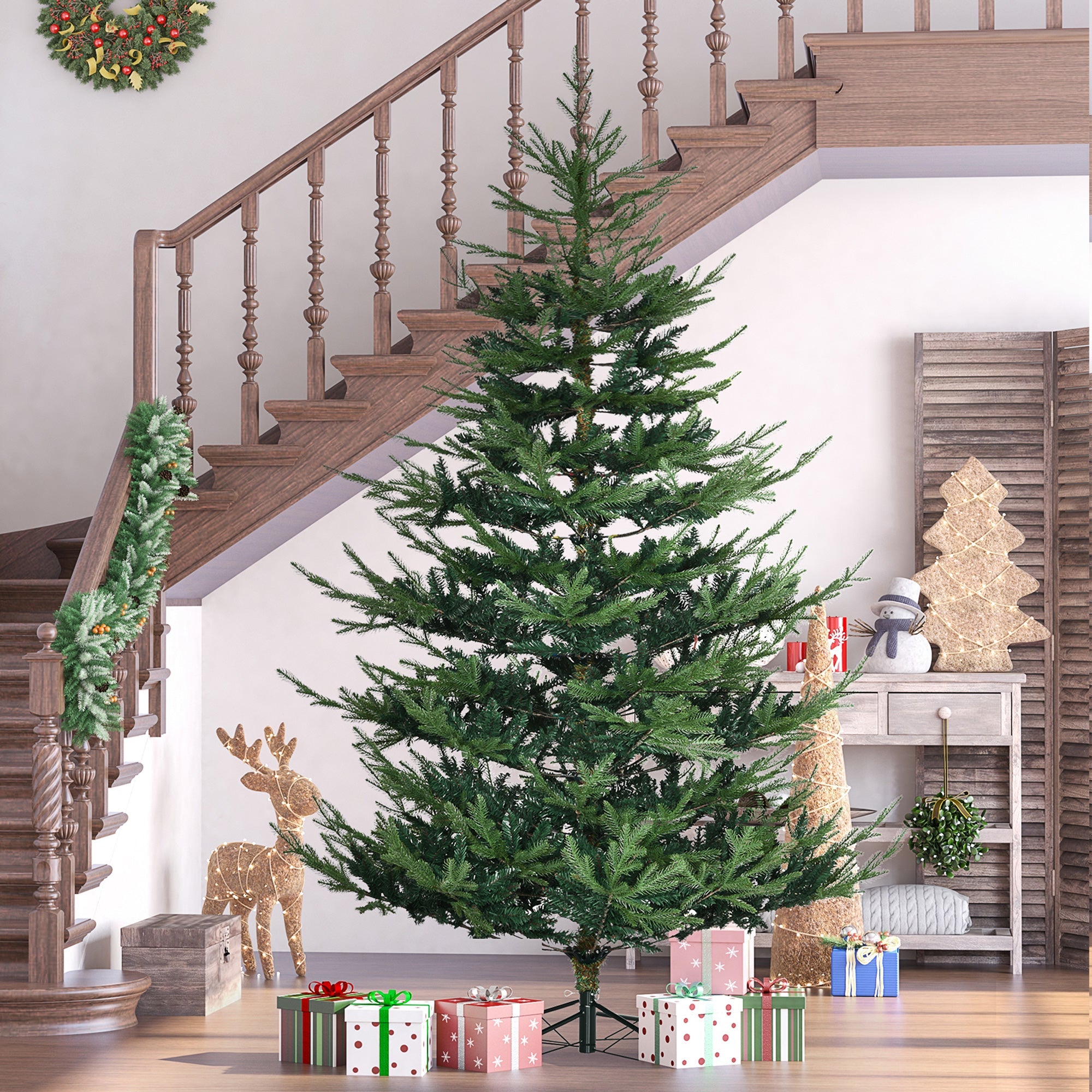 HOMCOM 7.5 Foot Artificial Christmas Tree
