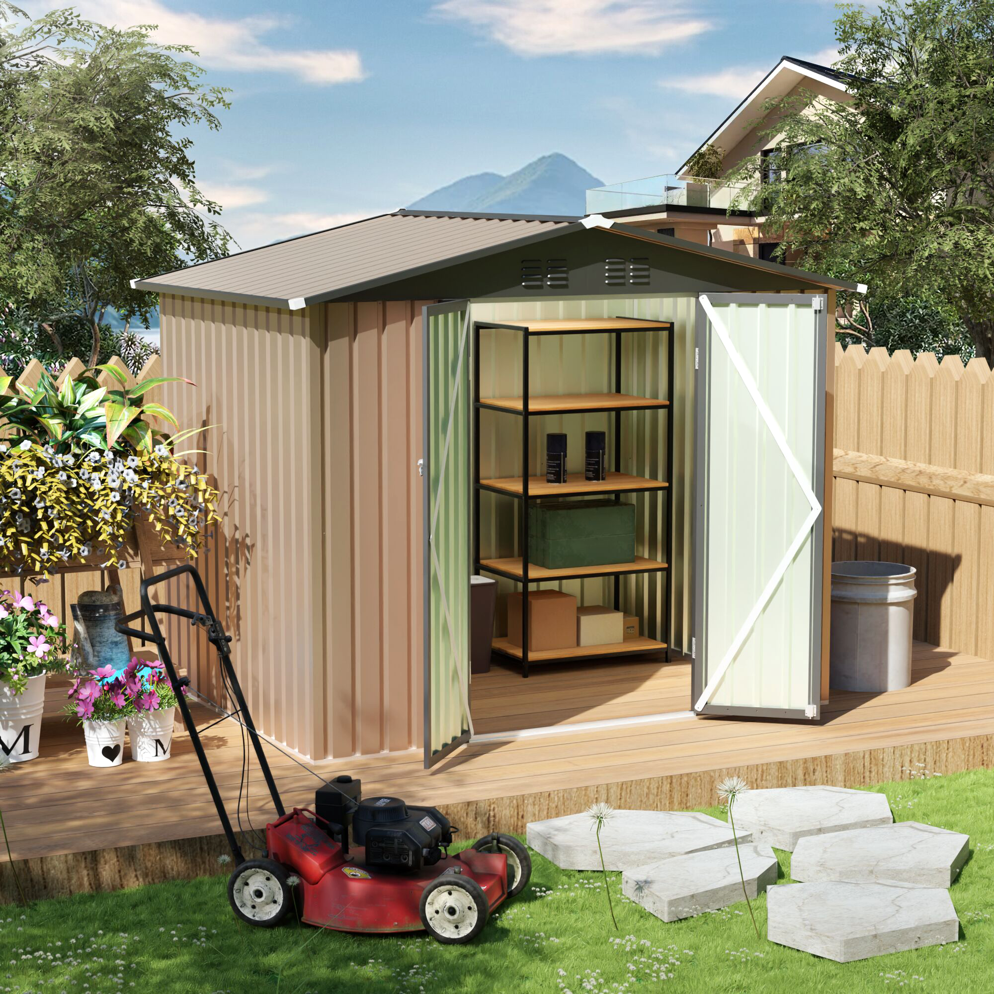 8FT x 6FT Garden Shed with Apex Roof