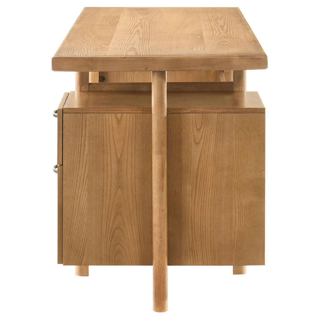 Roldan 69-inch 4-drawer Computer Desk with File Drawer Light Ash