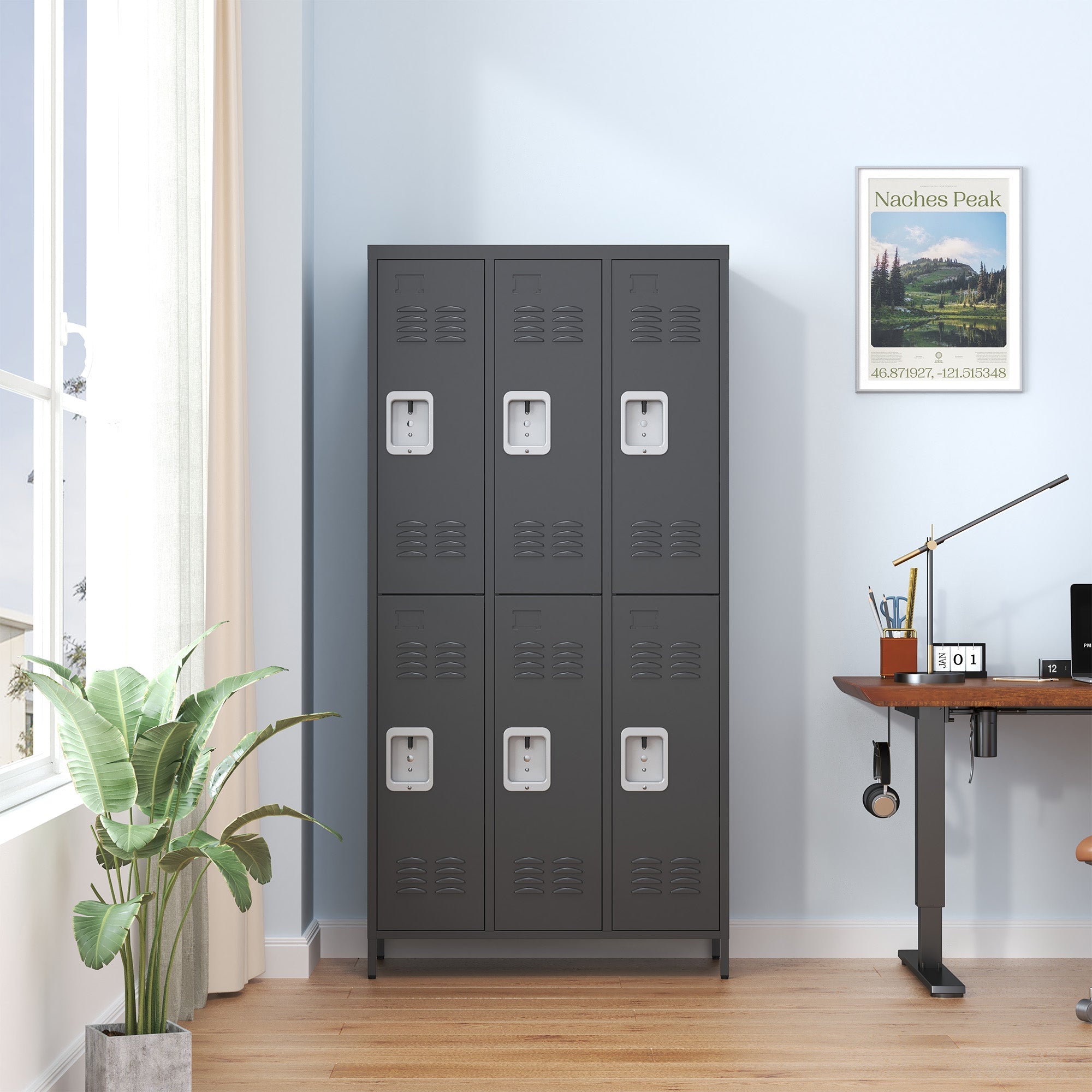 6 Door 72"H Metal Lockers with Lock