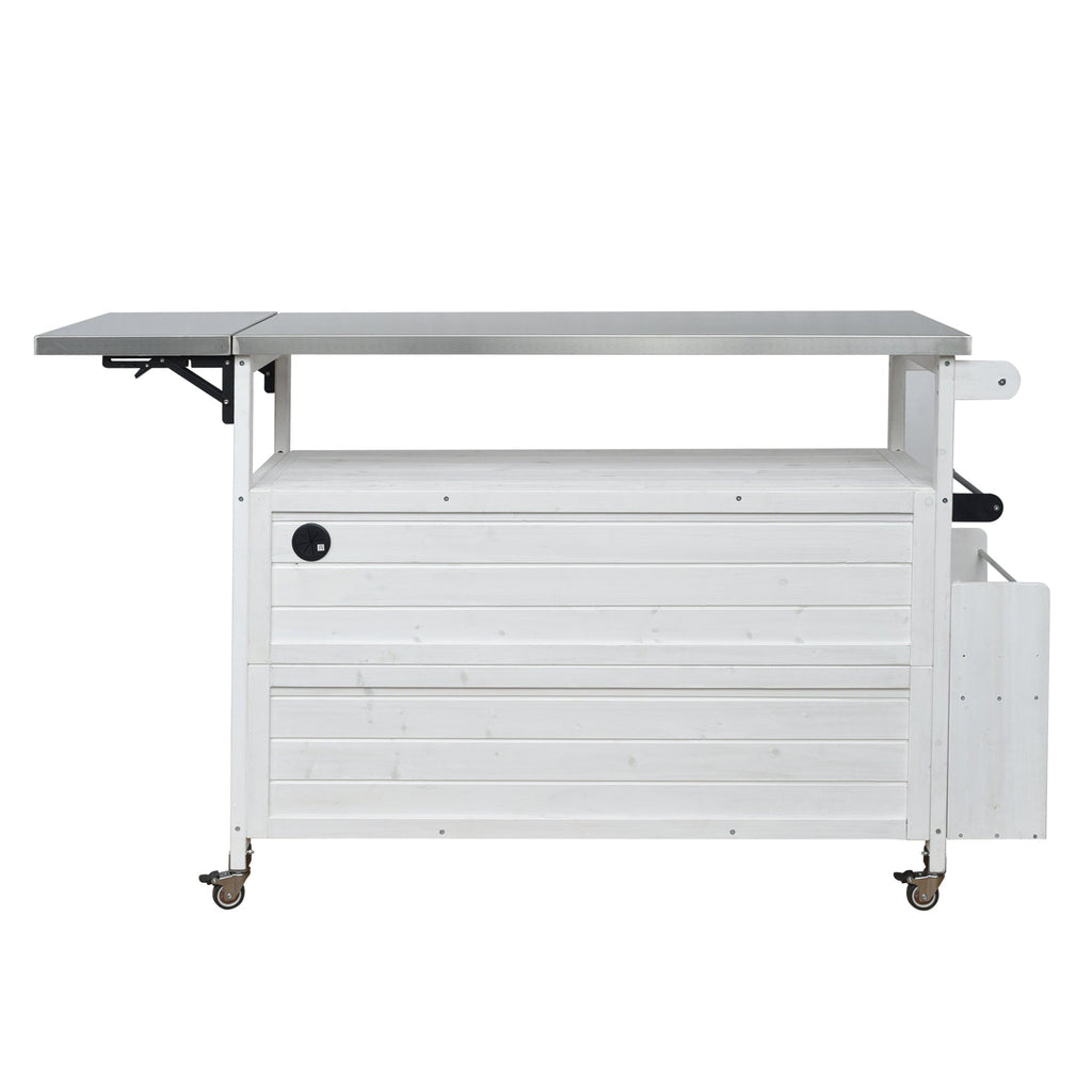Foldable Outdoor Kitchen Island Patio Cart with Storage