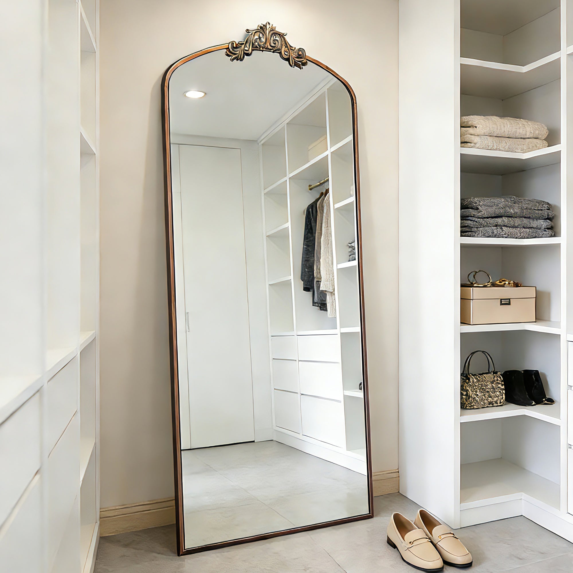 Vintage Ornate Arched Full Length Mirror