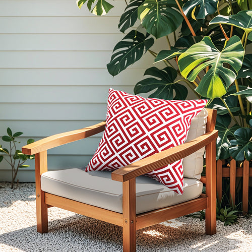 2 Pack Outdoor Throw Pillows - Waterproof & Fade-Resistant (18x18 Inch, Red)