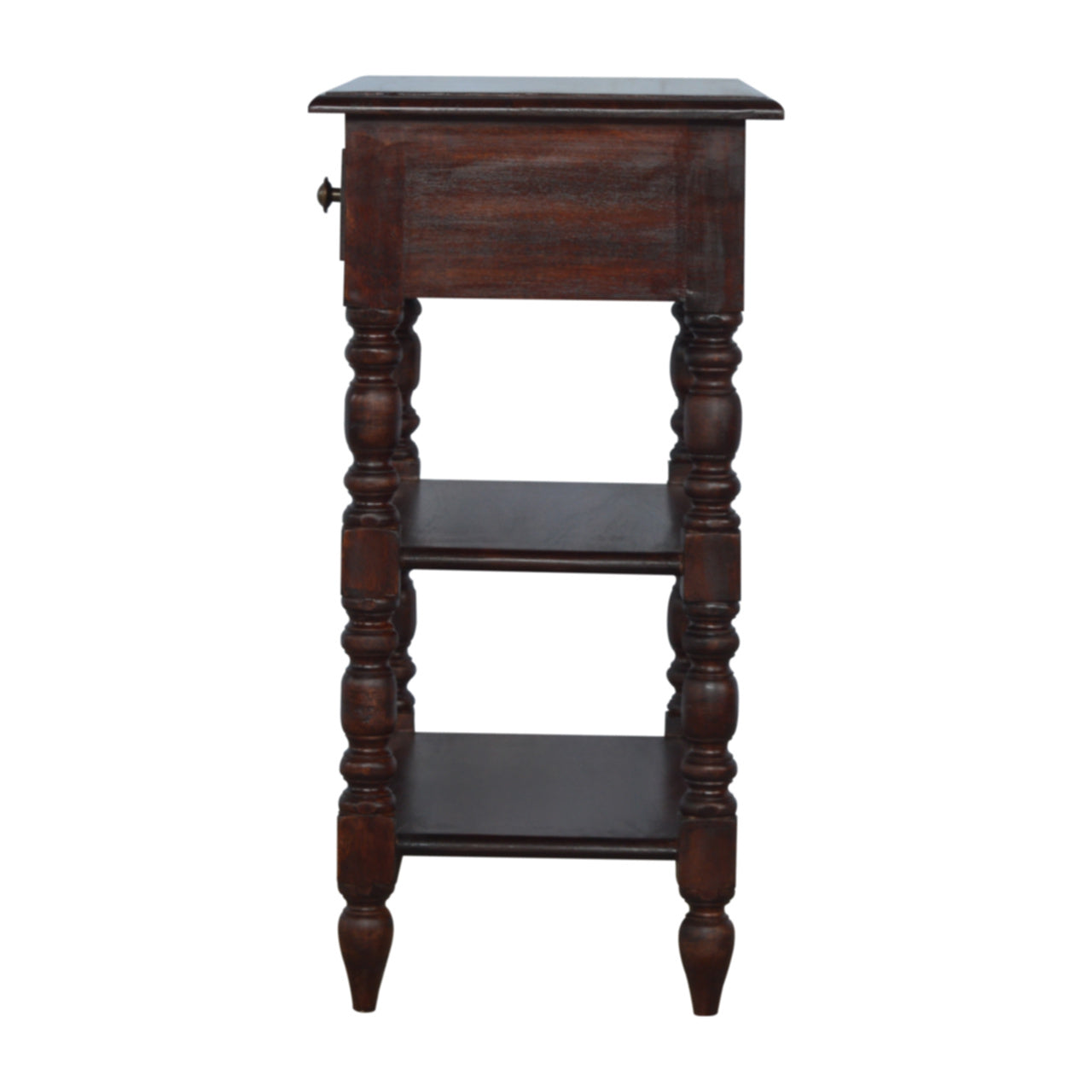 Solid Wood Turned Occasional Table, 1-Drawer