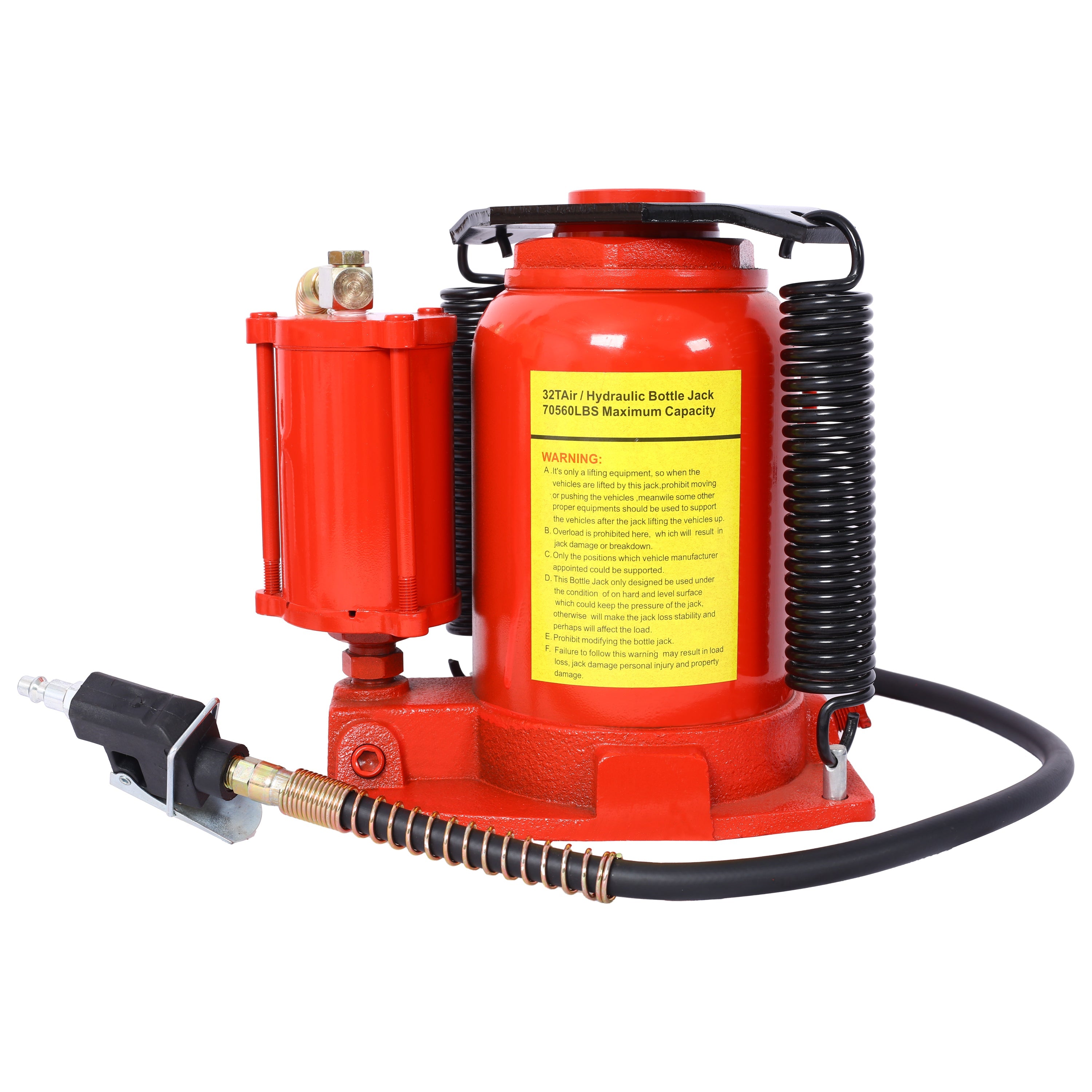 Air Hydraulic Bottle Jack, 32 Ton Capacity
