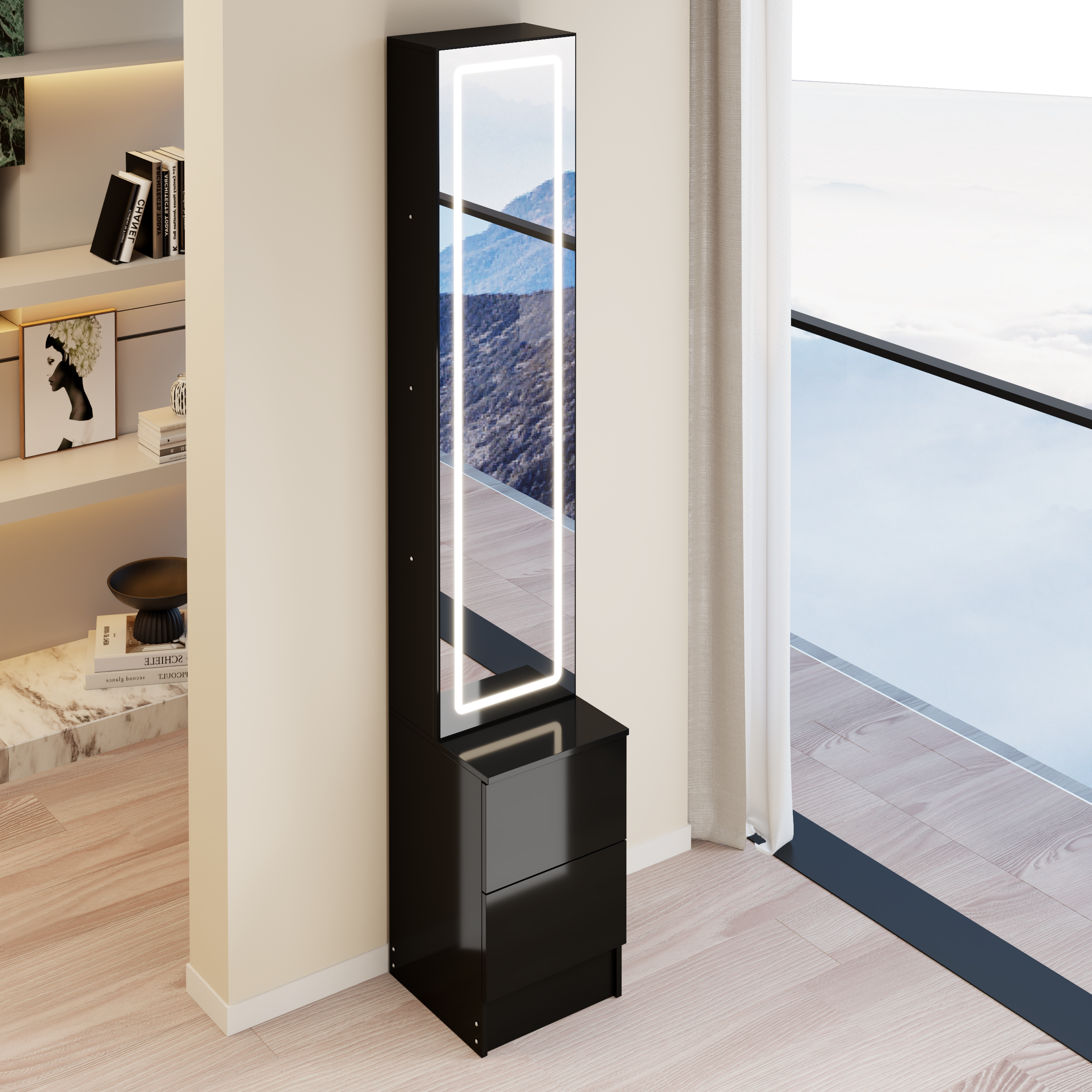 LED Dressing Mirror Cabinet with Adjustable Brightness