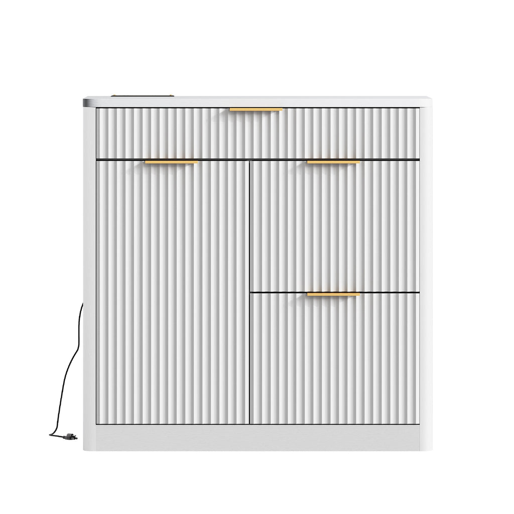 Freestanding Office File Cabinet with Built-in Charging Station