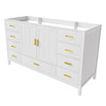 60" Bathroom Vanity Base Cabinet with Storage in White