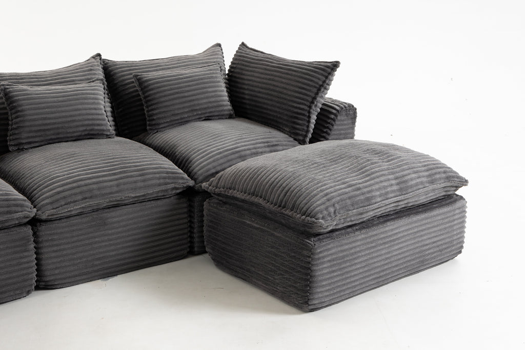 129.8" Width Cloud Couch Oversized Modular Sectional Sofa