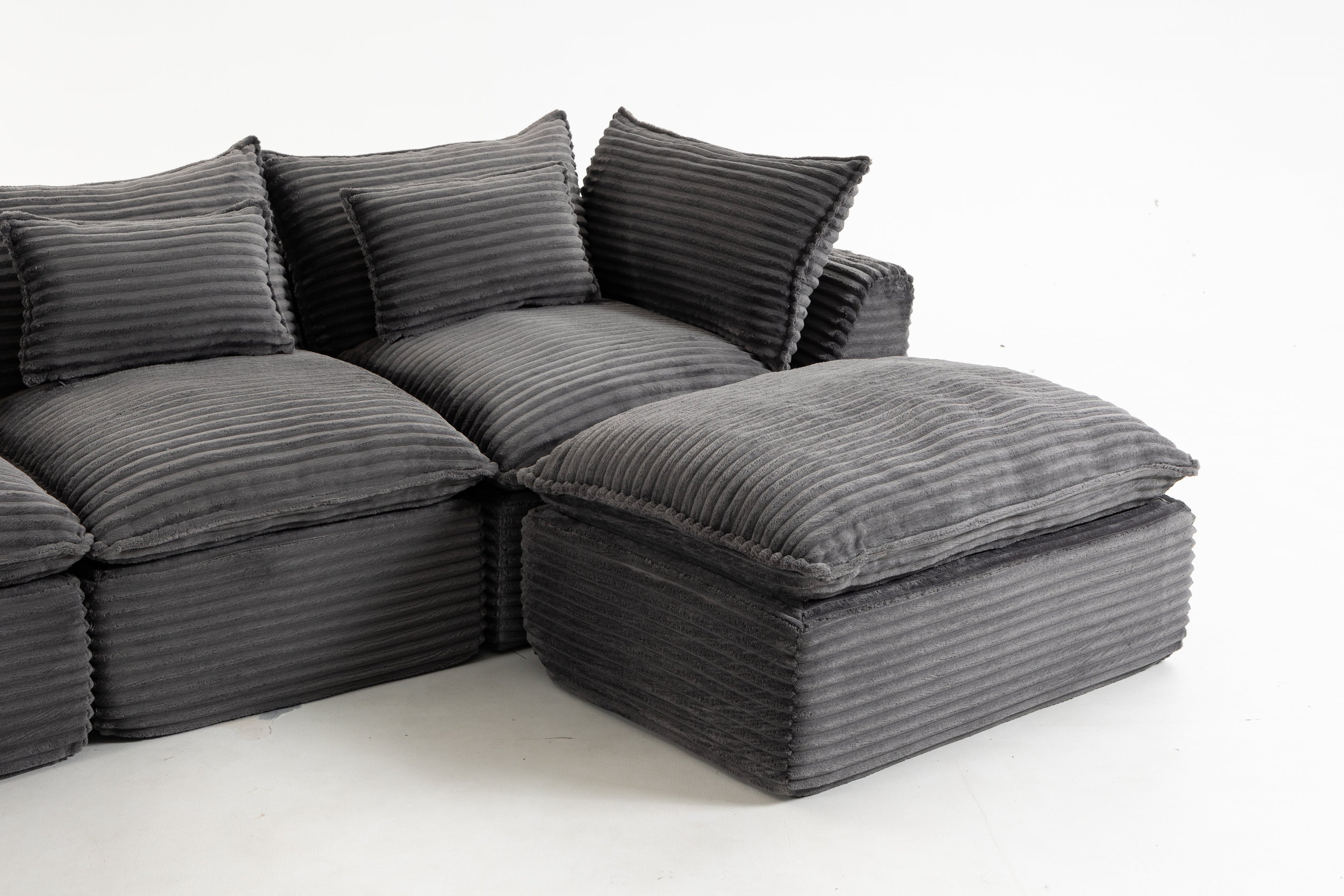 129.8" Width Cloud Couch Oversized Modular Sectional Sofa