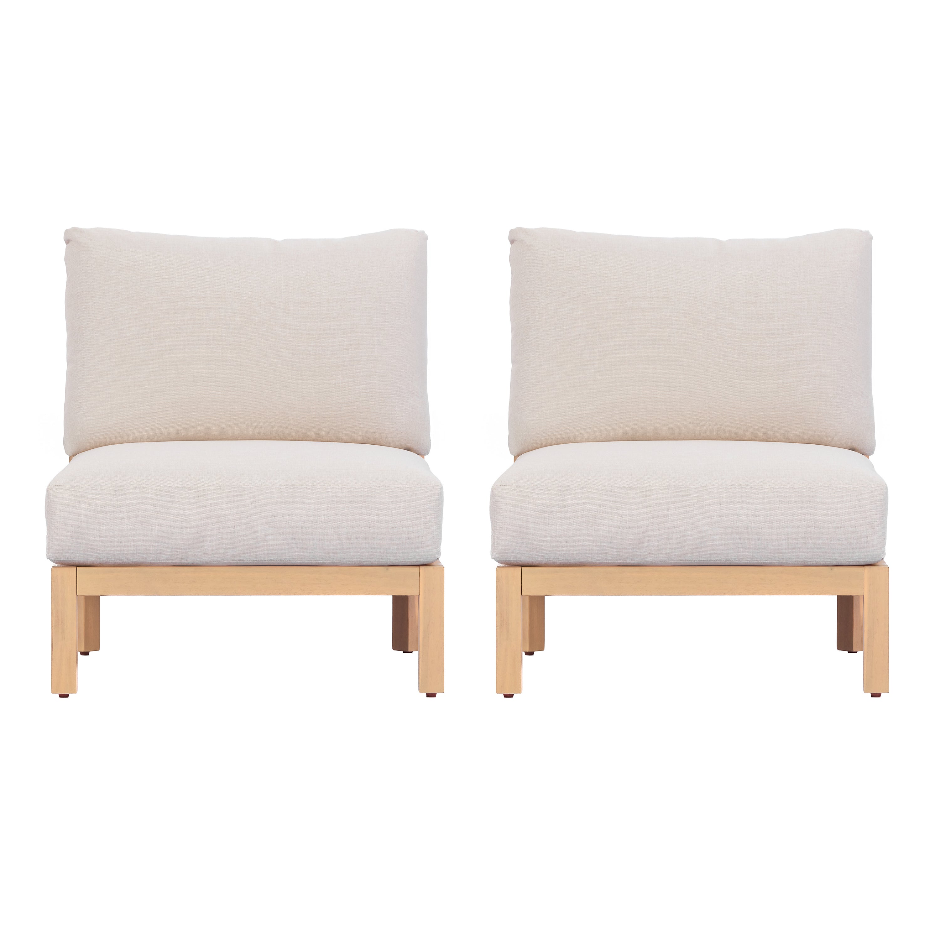 Acacia Wood Patio Furniture Club Chair Set of Two