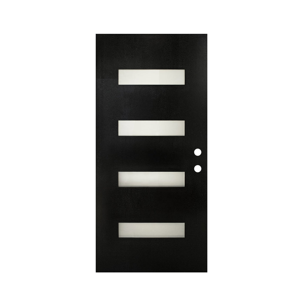 36 x 80 Fiberglass Entry Door with Brickmould & Frosted Glass