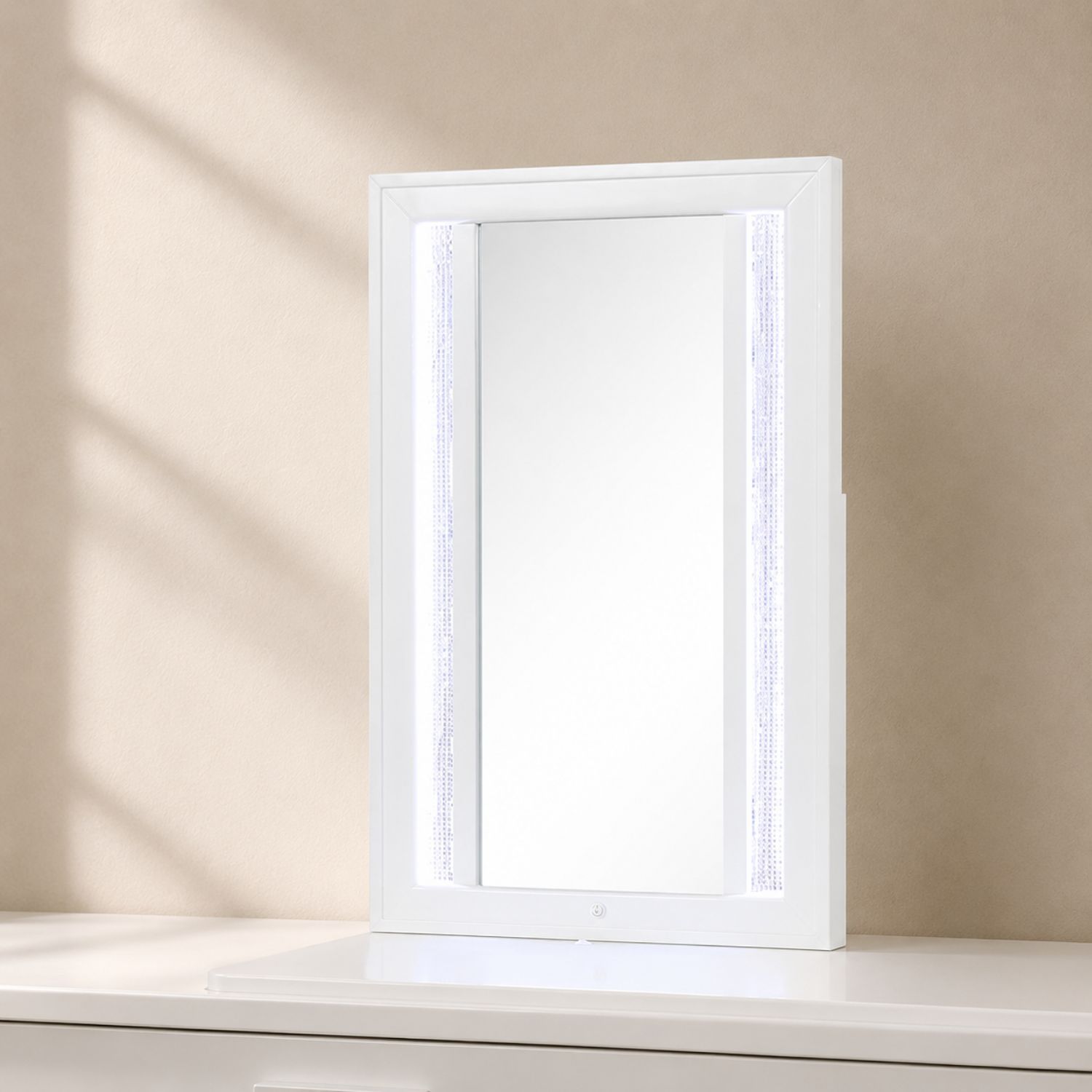 Abigale - Nightstand Top Mirror With LED Lighting (Only Mirror Top) - White