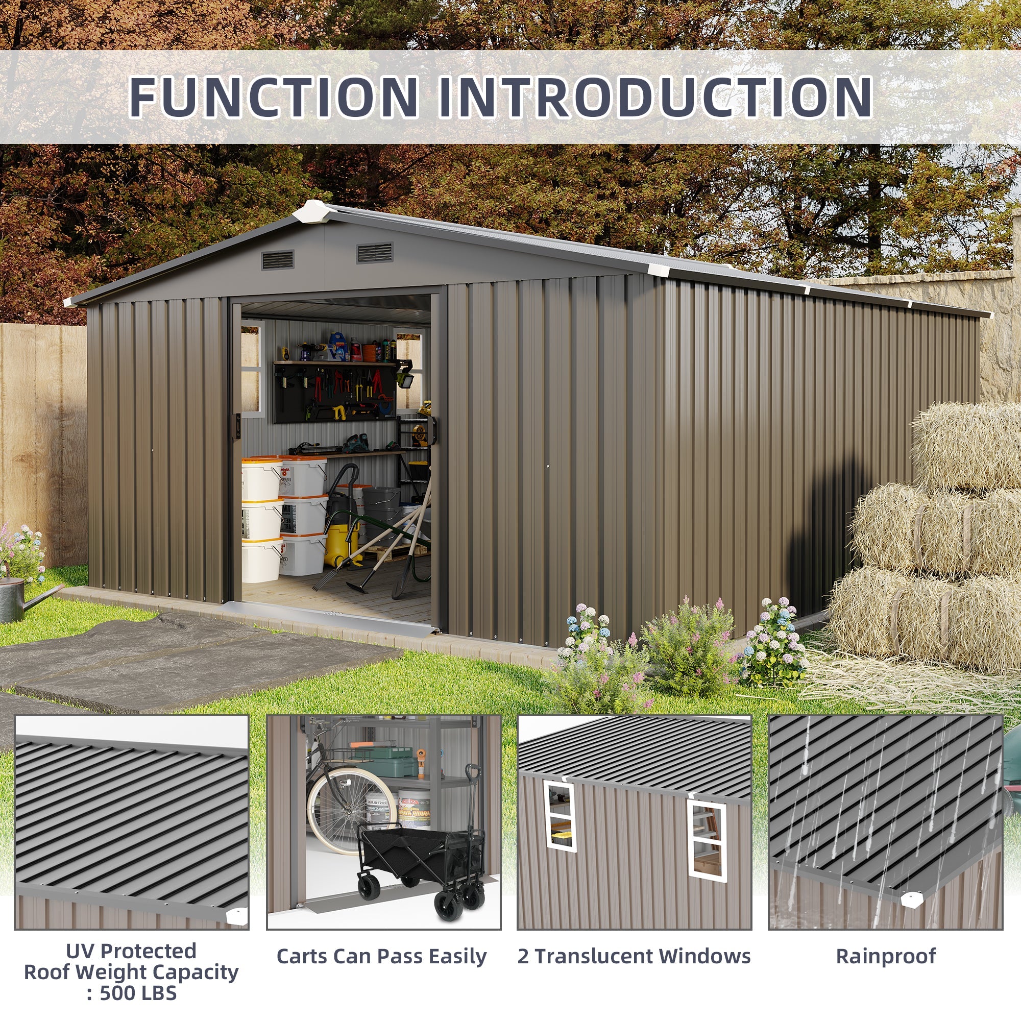 Campcraft 10x12ft Color Steel Plate Storage Shed