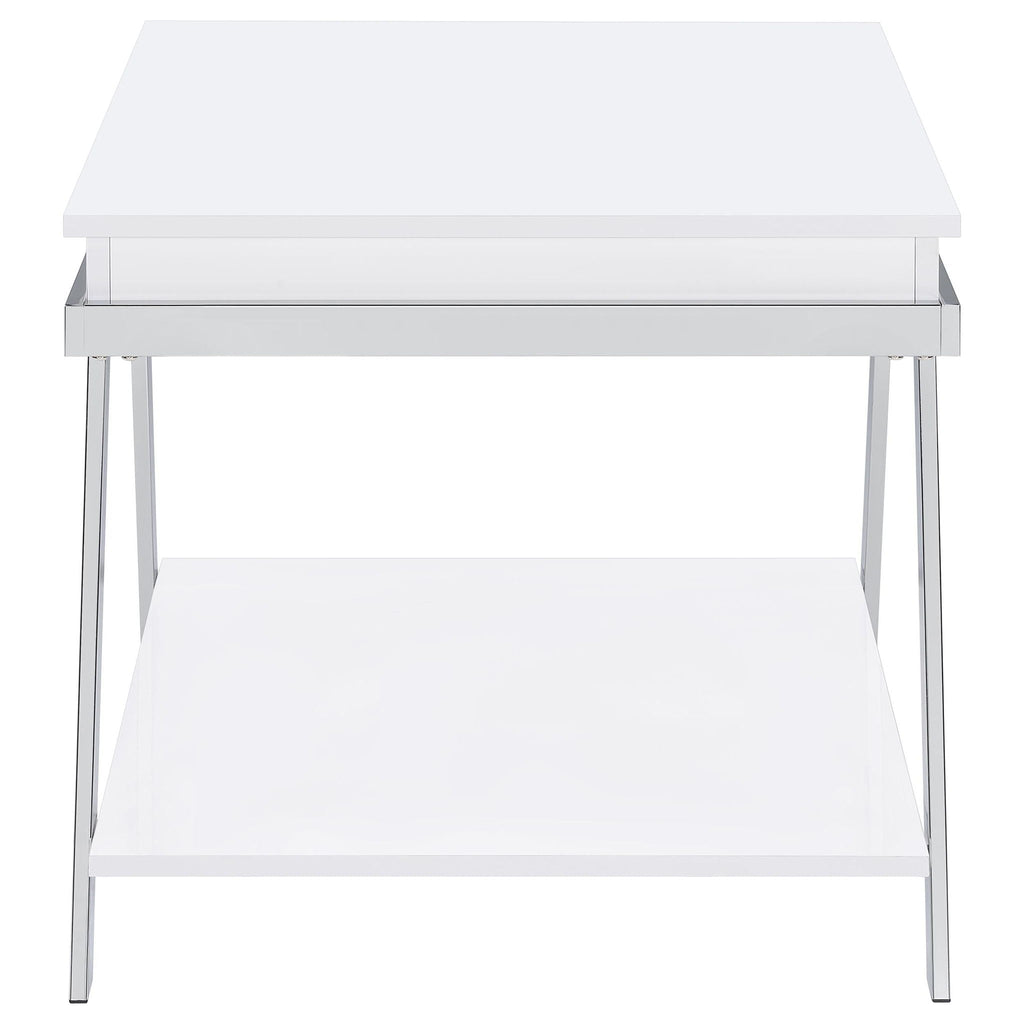Briana - 2 Piece Coffee And End Table Set With Lift Top Legs - Gloss White
