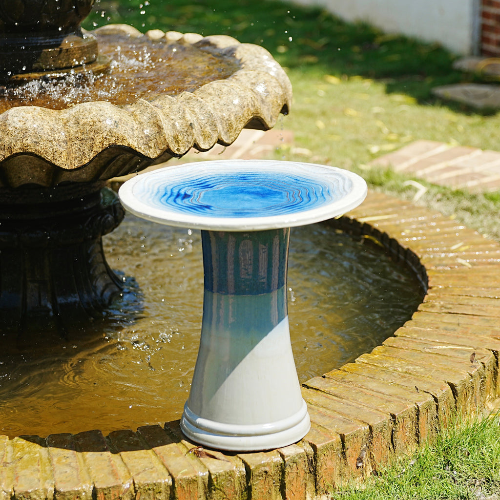 Handmade Glazed Ceramic Bird Bath