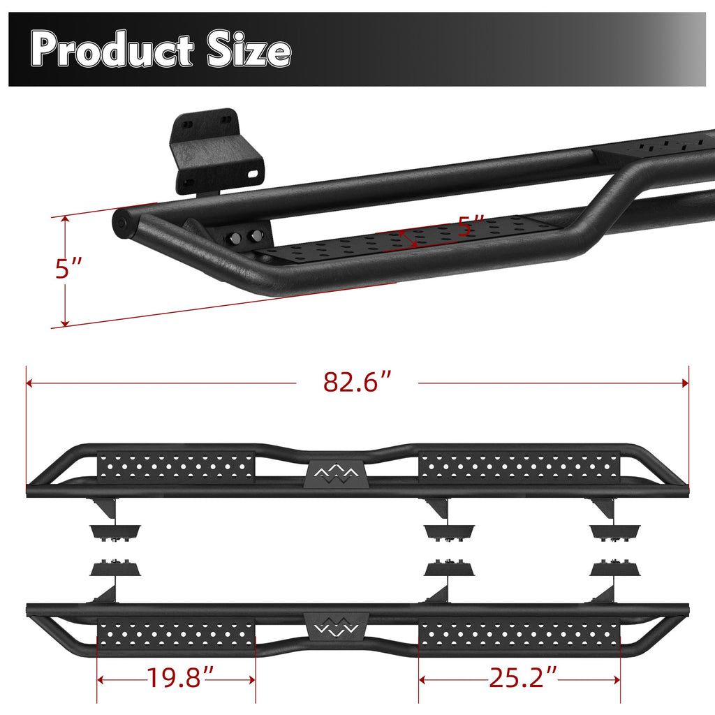 6" Running Boards Side Steps For 2015-2026 Ford F-150 Super Crew Cab