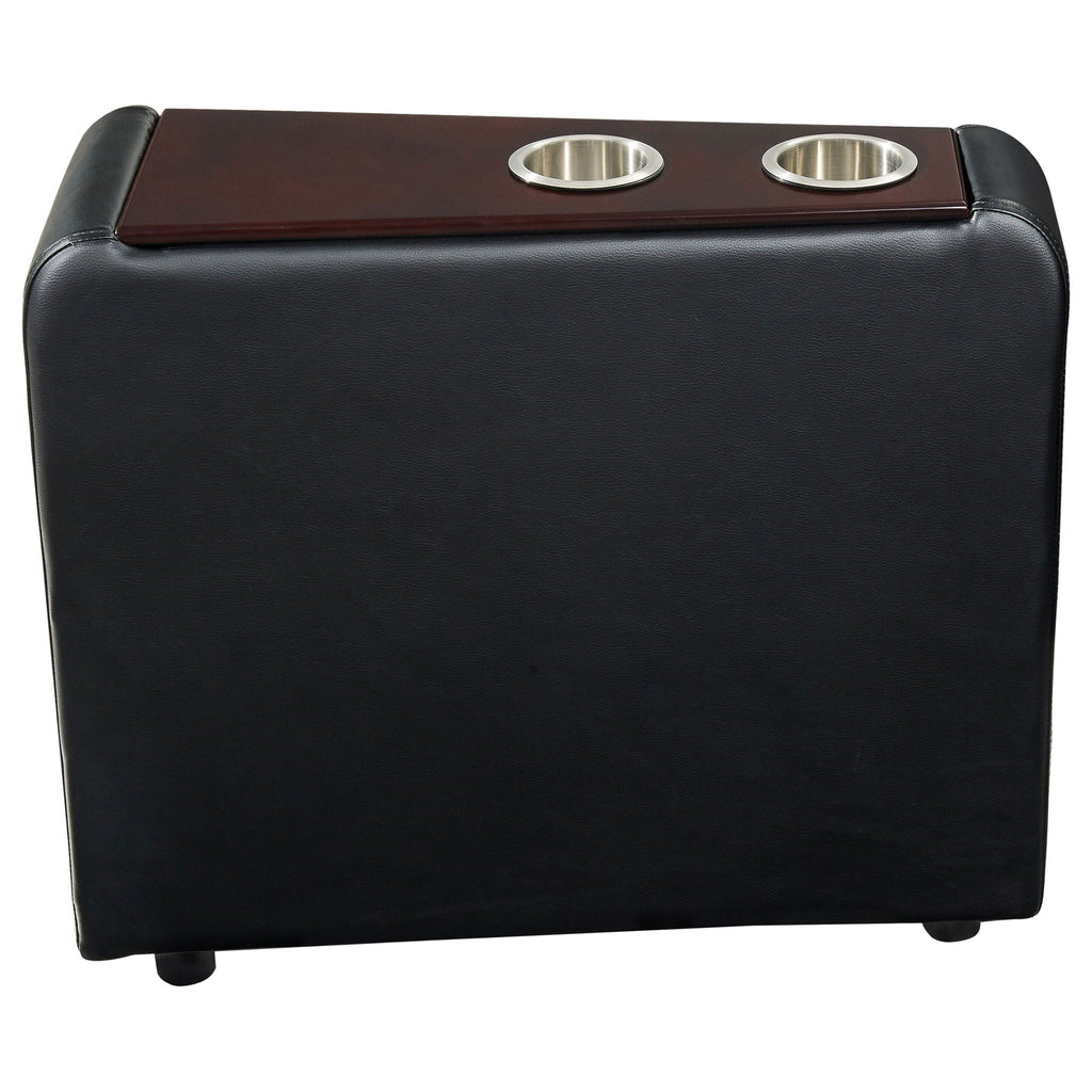 Nseluka - Upholstered Wedge Console For Home Theater With Cupholders - Black