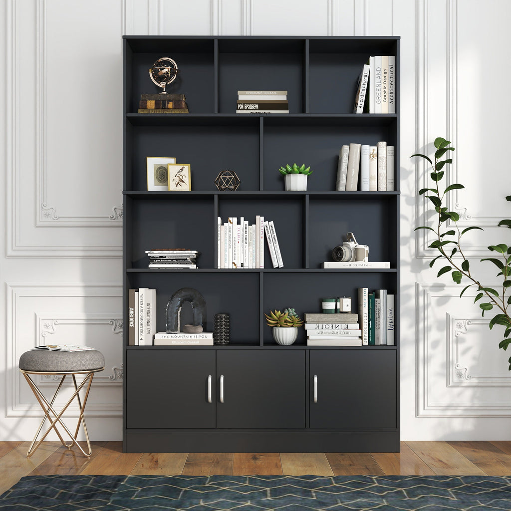 70.87" Tall Bookshelf with 10 Cubes and 3 Doors