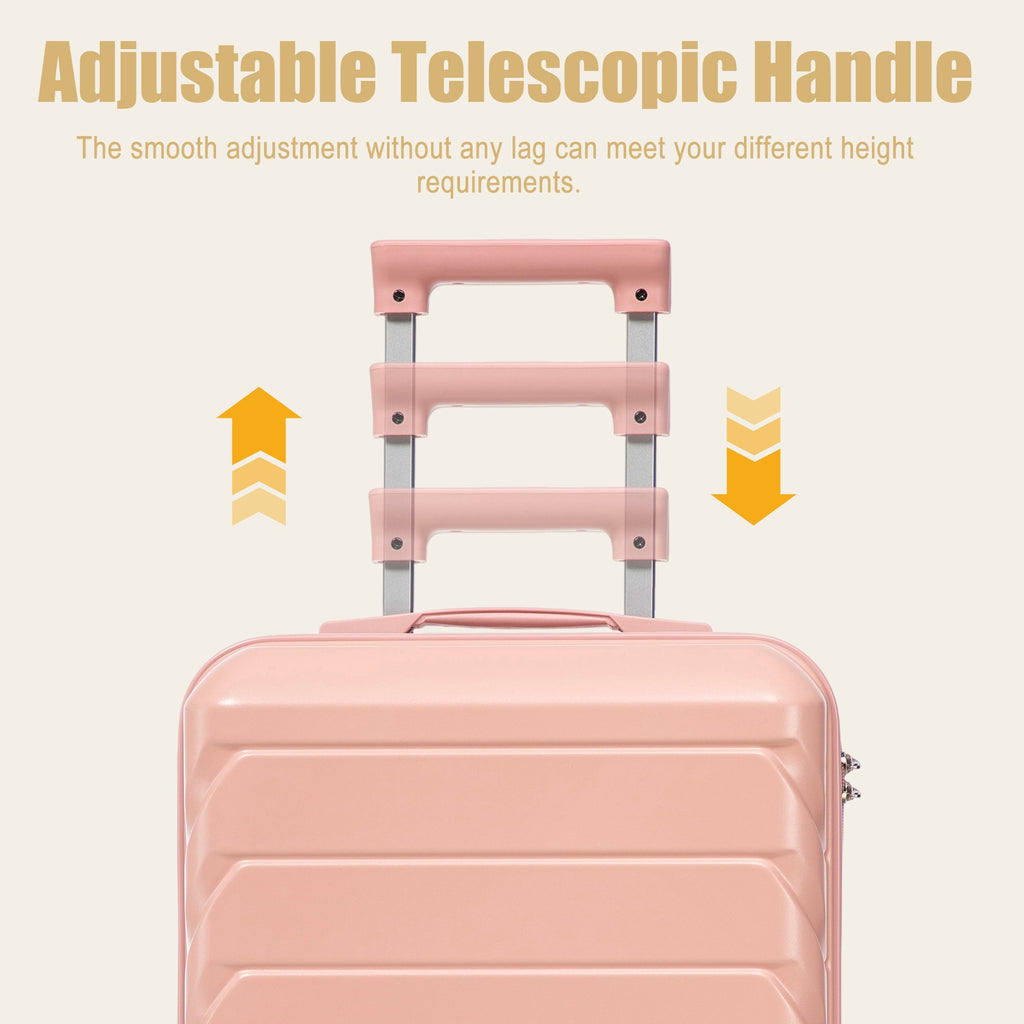 20 Inch ABS Hard Shell Travel Checked Luggage - Pink