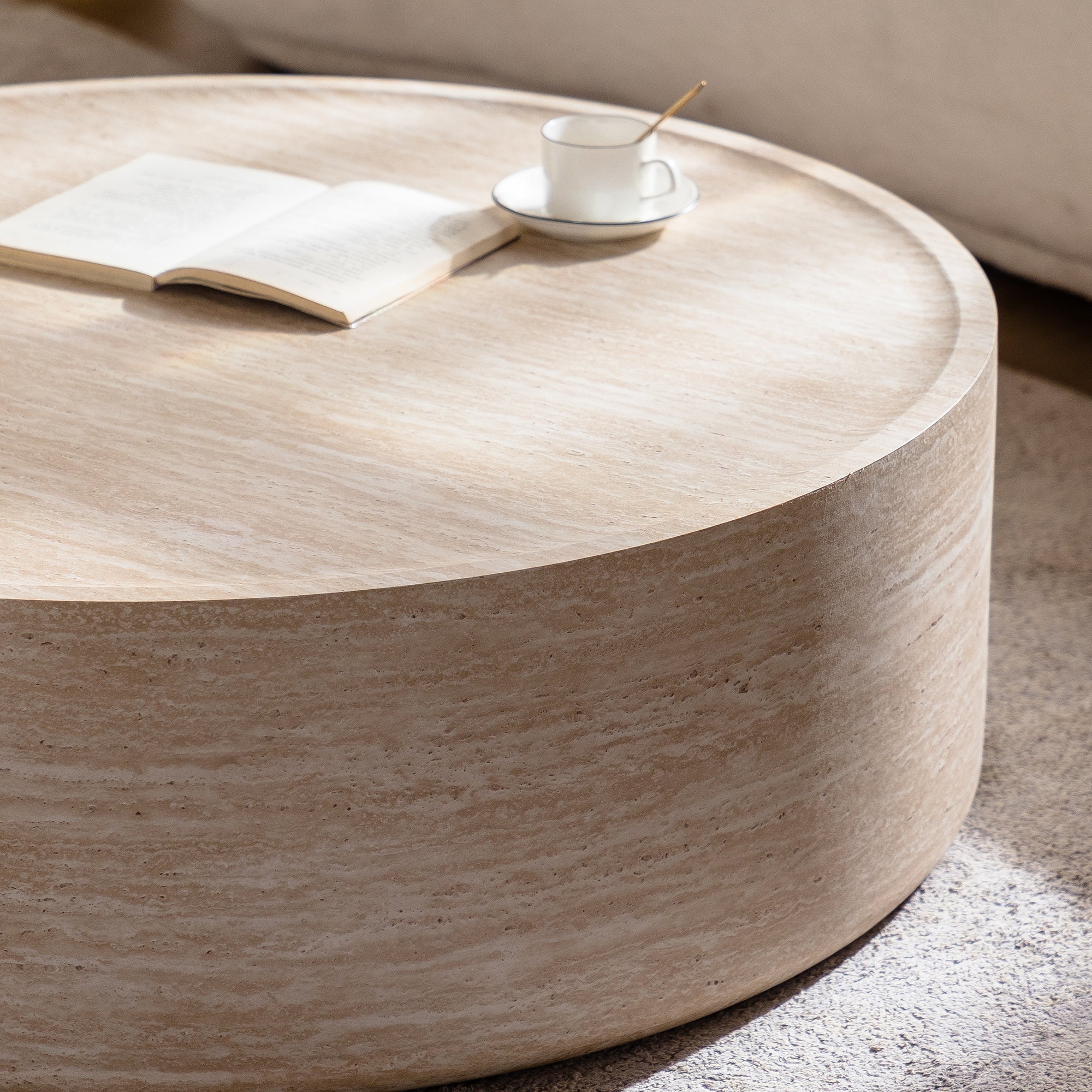 39.37" Round Coffee Table with Mars Pattern