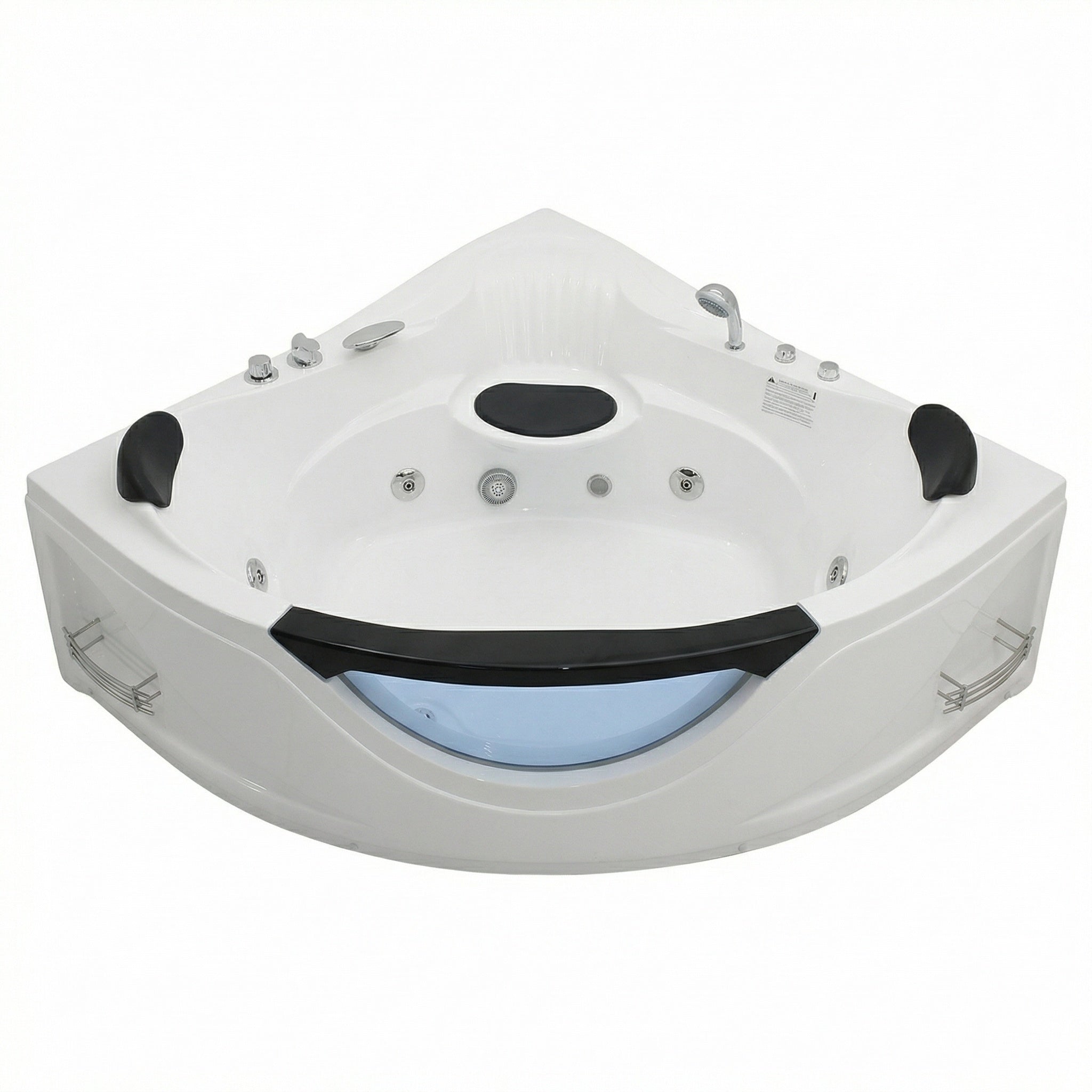 59" Corner Whirlpool Bathtub for 2-Person
