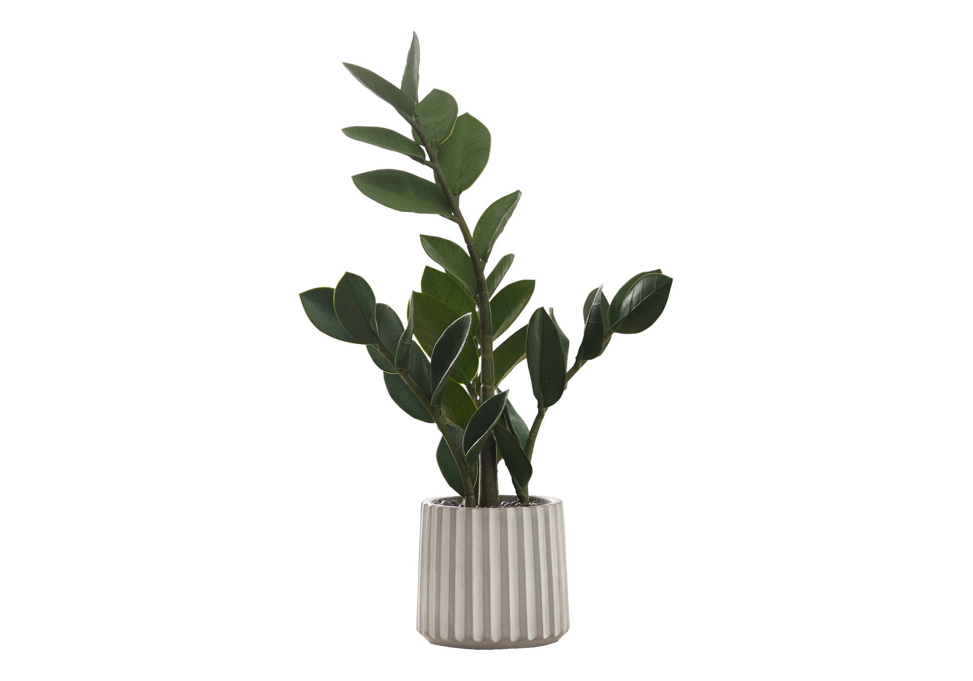 20" Tall Artificial ZZ Plant in Grey Cement Pot