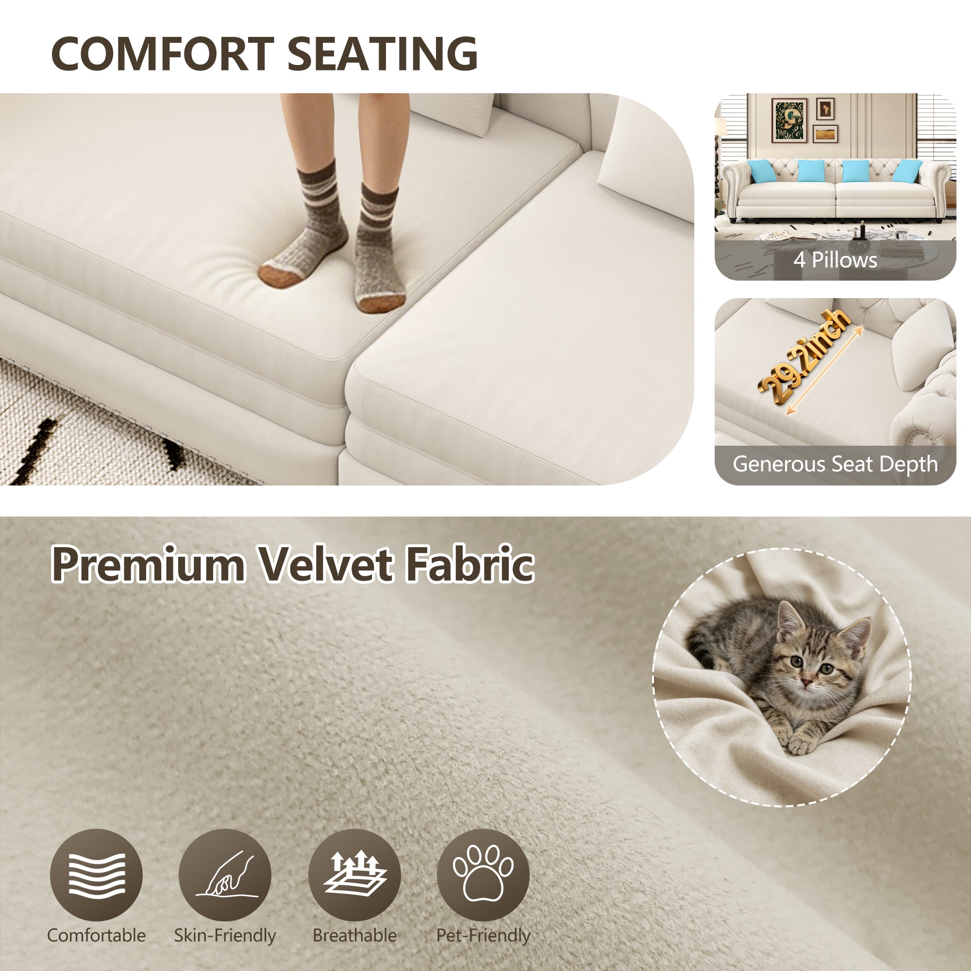 Chesterfield 3-in-1 Pull-Out Sofa Bed