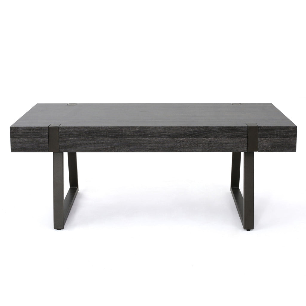 Abitha Coffee Table With Industrial Powder Coated Metal Legs