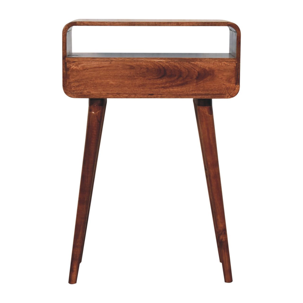 Solid Wood Mini Curved Honey Console Table