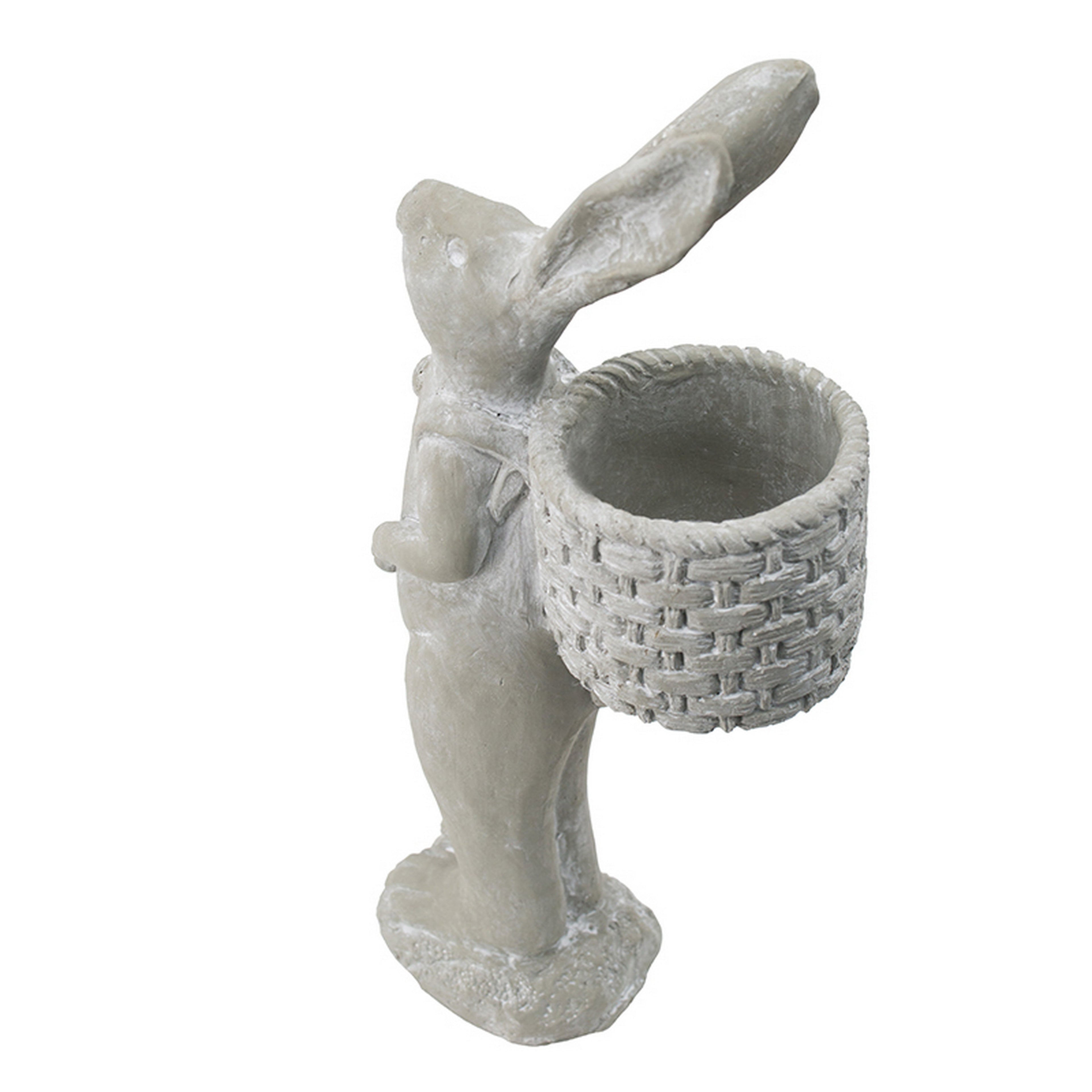 8.5x5.5x19.5" Tall Cement Rabbit Planter