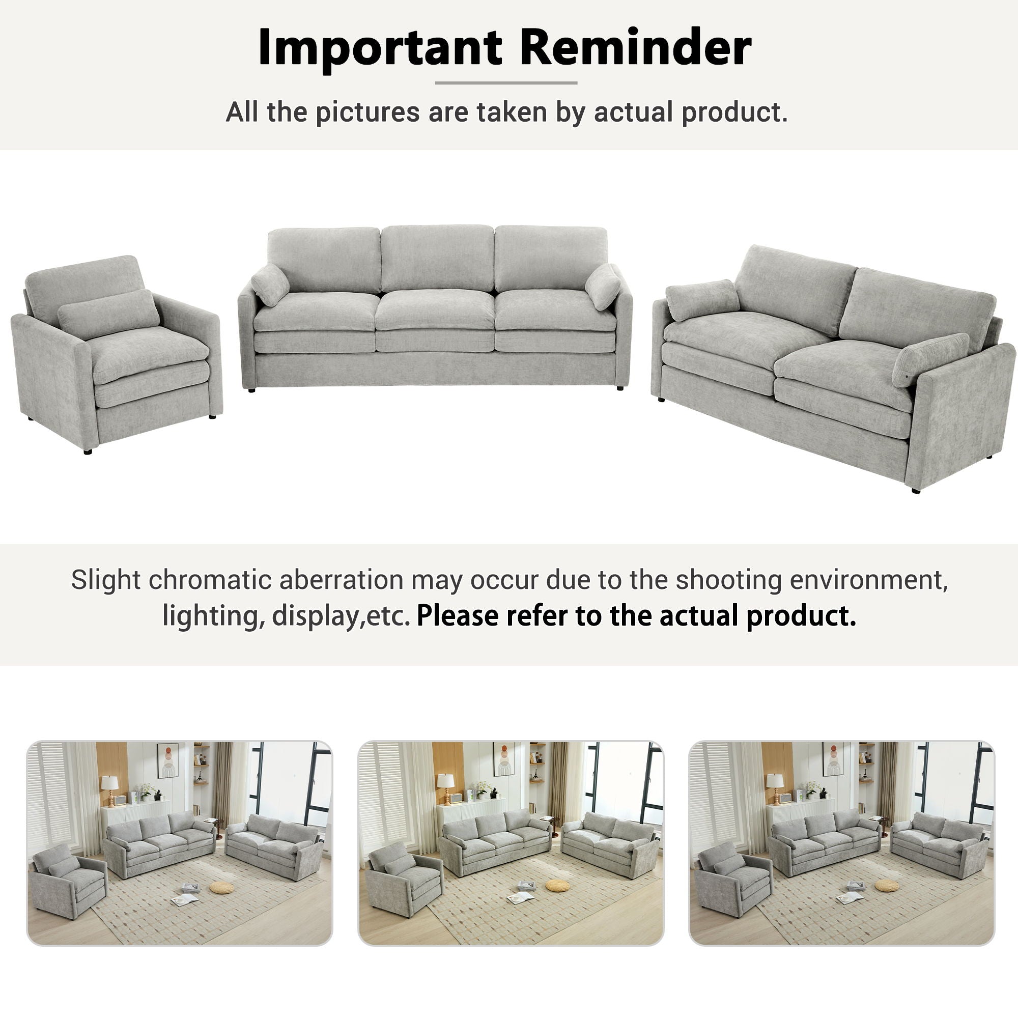 Cozy Upholstered Sofa Set For Living Room